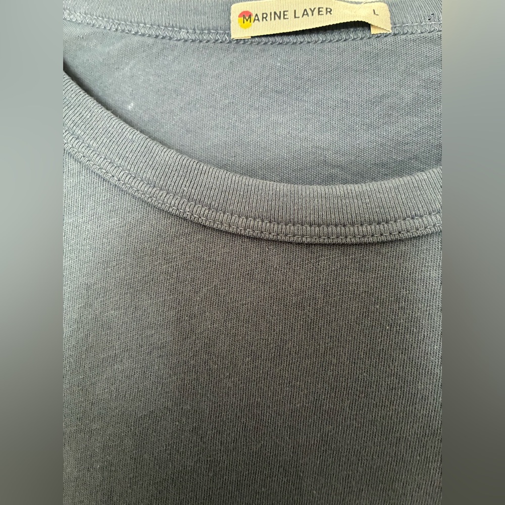 Marine Layer Classic Blue Men's T-Shirt - Picture 3 of 4